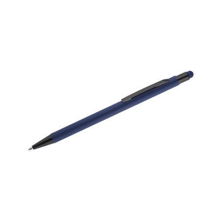 Stylo à bille tactile fin en aluminium – Stylo design bleu professionnel