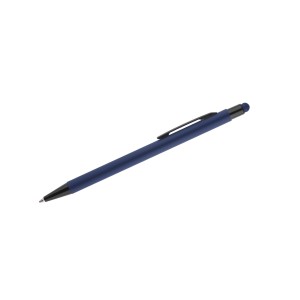 Stylo à bille tactile fin en aluminium – Stylo design bleu professionnel