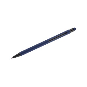 Stylo à bille tactile fin en aluminium – Stylo design bleu professionnel