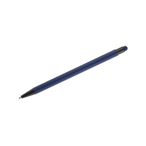 Stylo à bille tactile fin en aluminium – Stylo design bleu professionnel