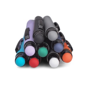 Stylo à bille tactile fin en aluminium – Stylo design bleu professionnel