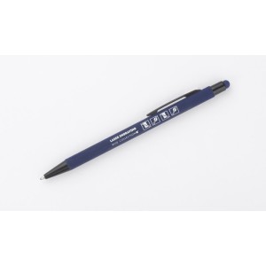 Stylo à bille tactile fin en aluminium – Stylo design bleu professionnel