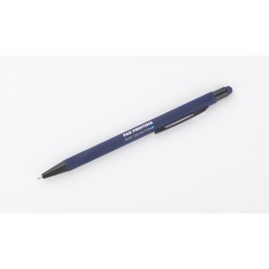 Stylo à bille tactile fin en aluminium – Stylo design bleu professionnel