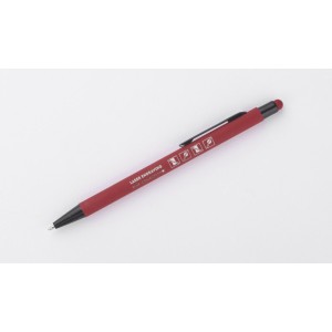 Stylo à bille tactile fin en aluminium – Stylo design rouge professionnel