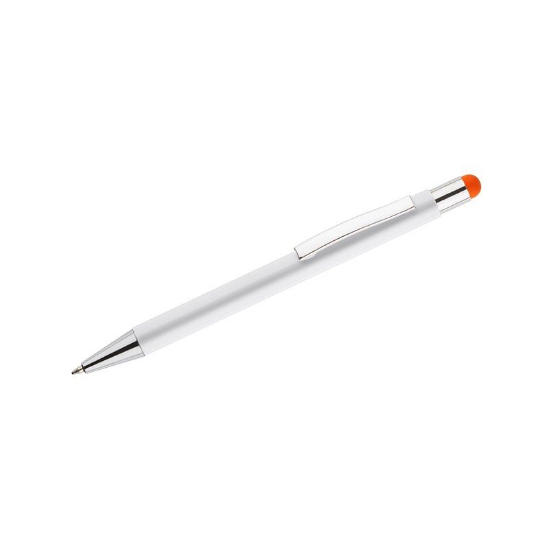 Stylo à bille tactile en aluminium – Stylo gravé design orange