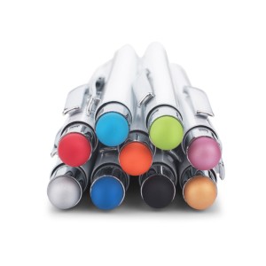 Stylo à bille tactile en aluminium – Stylo gravé design orange