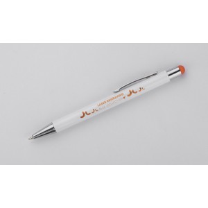 Stylo à bille tactile en aluminium – Stylo gravé design orange