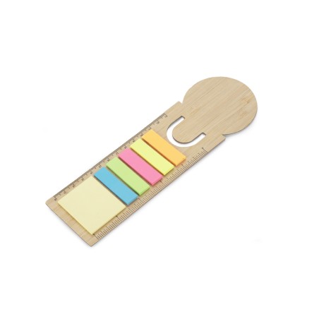 Marque pages en bambou avec mémos autocollants BEMO