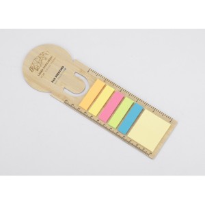Marque pages en bambou avec mémos autocollants BEMO
