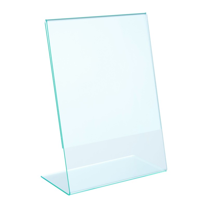 Présentoir en L-A5 , PMMA (acrylique), transparent-vert