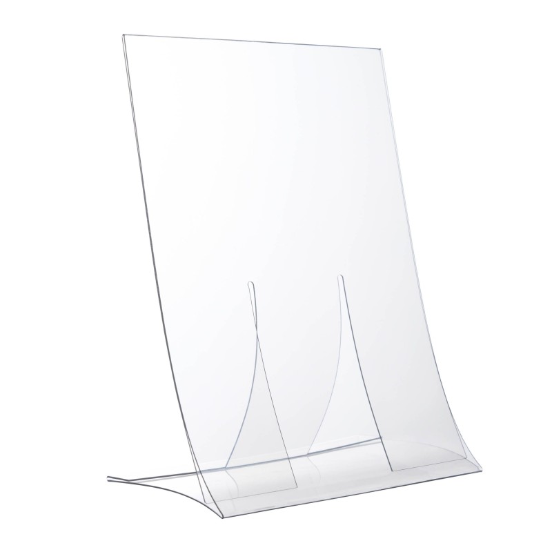 Présentoir en L–A5-pliable – PET  | Format portrait