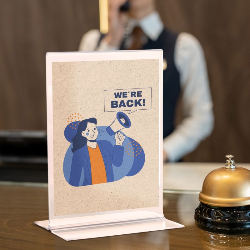 Présentoir A5 en T, PS  | format portrait