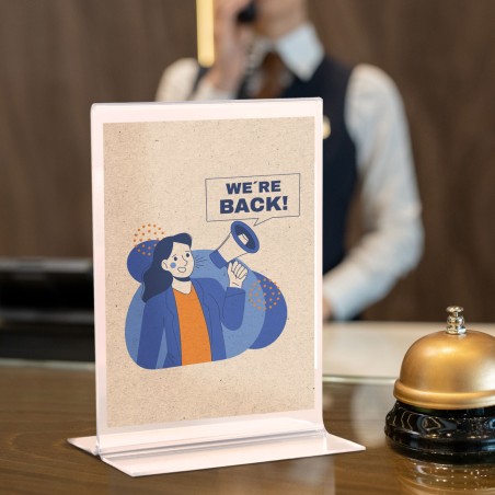 Présentoir A5 en T, PS  | format portrait