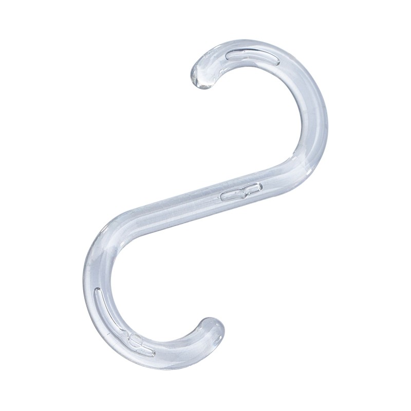 Crochet en S – Plastique transparent – 55 mm
