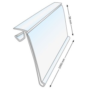 Réglette porte-étiquette 39 x 1000mm – Pour étagères en bois ou métal