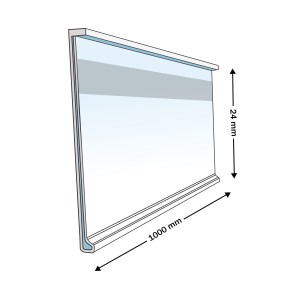 Réglette porte-étiquette 24 x 1000mm – Magnétique transparente