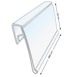 Réglette porte-étiquette 39 x 980mm – Pour paniers en fil