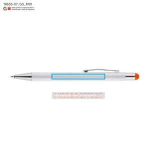 Stylo à bille tactile en aluminium – Stylo gravé design orange