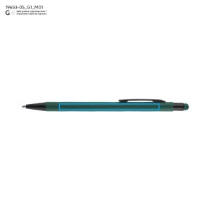 Stylo à bille tactile fin en aluminium – Stylo design vert professionnel