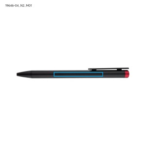 Stylo métal ALI noir/rouge personnalisable gravure couleur | Apothiclick