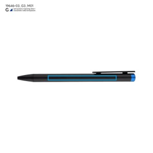 Stylo métal ALI noir/bleu personnalisable gravure couleur | Apothiclick