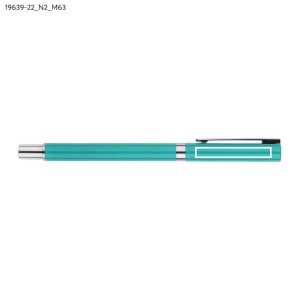 Stylo gel IDEO métal turquoise personnalisable gravure | Apothiclick