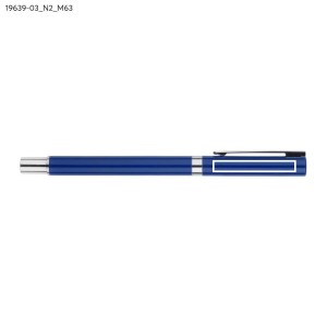 Stylo gel IDEO métal bleu personnalisable gravure | Apothiclick