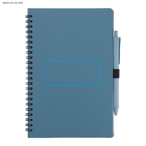 Carnet A5 avec stylo TRESA bleu paille de blé personnalisable | Apothiclick