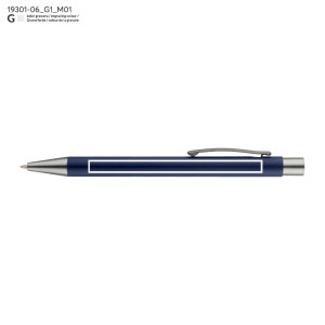 Stylo GOMA bleu marine soft touch encre noire personnalisable | Apothiclick