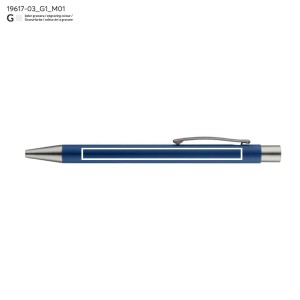 Stylo GOMA bleu soft touch personnalisable gravure | Apothiclick