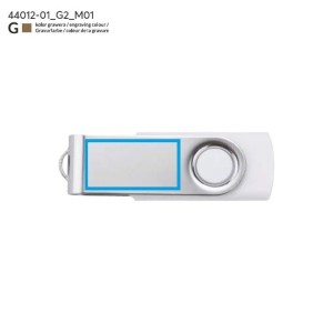 Clé USB TWISTER 16 Go blanche personnalisable gravure | Apothiclick