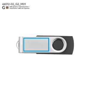 Clé USB TWISTER 16 Go noire personnalisable gravure | Apothiclick