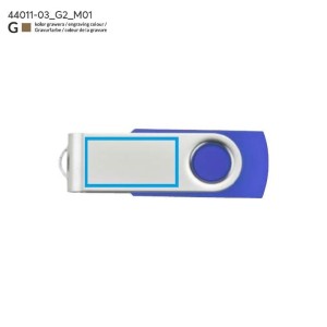 Clé USB TWISTER 8 Go bleue personnalisable gravure | Apothiclick