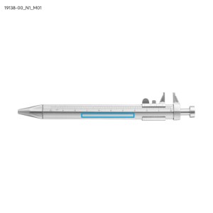 Stylo METRUM argent avec mini pied à coulisse personnalisé | Apothiclick