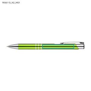 Stylo métal KALIPSO vert clair encre bleue gravé | Apothiclick