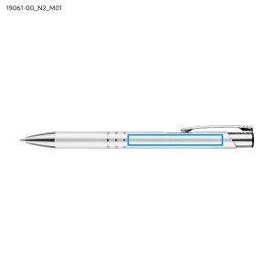 Stylo métal KALIPSO argent encre bleue gravé | Apothiclick