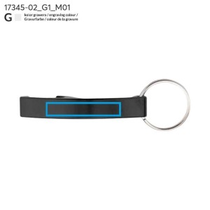 Porte-clés décapsuleur ABRI noir personnalisé gravure | Apothiclick