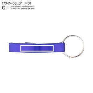 Porte-clés décapsuleur ABRI bleu personnalisé gravure | Apothiclick