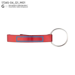 Porte-clés décapsuleur ABRI rouge personnalisé gravure | Apothiclick