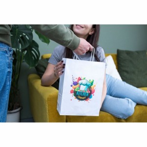 Sac en papier A4 blanc 100 g/m² – Poignées renforcées – 6 kg
