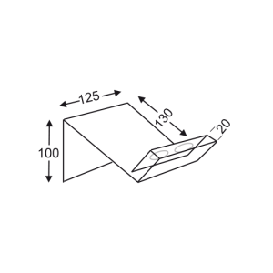 Présentoir incliné à poser sur tablette – Plexi transparent 3 mm – 2 trous Ø 30 mm