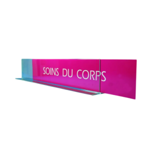 Bandeau transparent pour haut de gondole – Plexi 3 mm – Semelle magnétique (sans visuel)