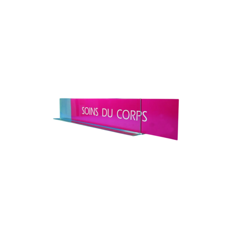 Bandeau transparent pour haut de gondole – Plexi 3 mm – Semelle magnétique (sans visuel)