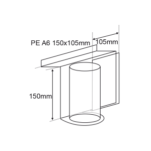 Présentoir tube plexi fond de lame + porte-étiquette A6 – Plexiglas transparent 3 mm (modèle déposé)