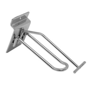 Tiges pour panneau rainuré L 10 cm Ø 5 mm avec tige pour porte-étiquette – Chromé – (Lot de 50)