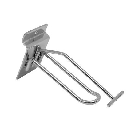 Tiges pour panneau rainuré L 10 cm Ø 5 mm avec tige pour porte-étiquette – Chromé – (Lot de 50)