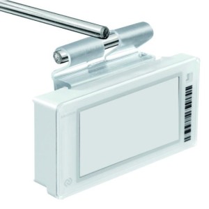 Clip pour broche en T – Compatible étiquettes électroniques Pricer & Hanshow – 45 × 45 mm (fil Ø 6 mm)