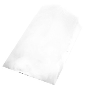 Sac en papier blanc 35 g – Spécial pharmacie – 14 + 7 × 27 cm (recyclable)