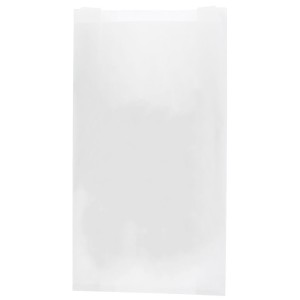 Sac en papier blanc 35 g – Spécial pharmacie – 14 + 7 × 27 cm (recyclable)