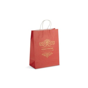 Sac cadeau papier FSC ZIBO – finition métallisée – poignées torsadées